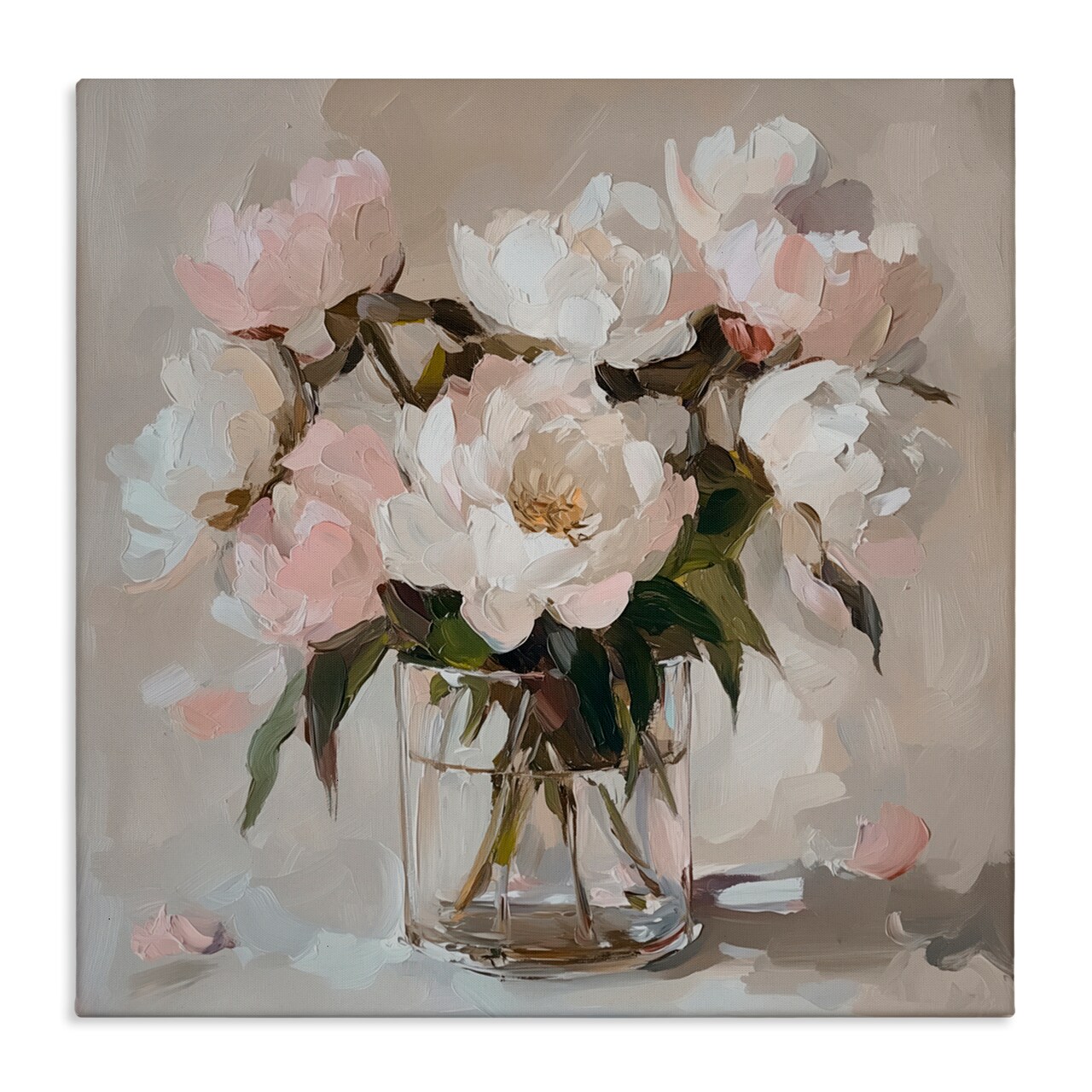 Stupell Industries Pink Peonies in Clear Vase Canvas, design by Gina Kelly